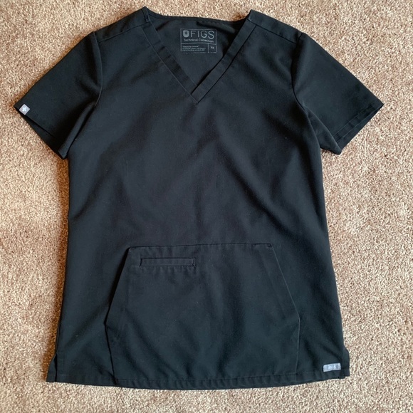 Figs Pacora bonded women’s black scrub top XS
